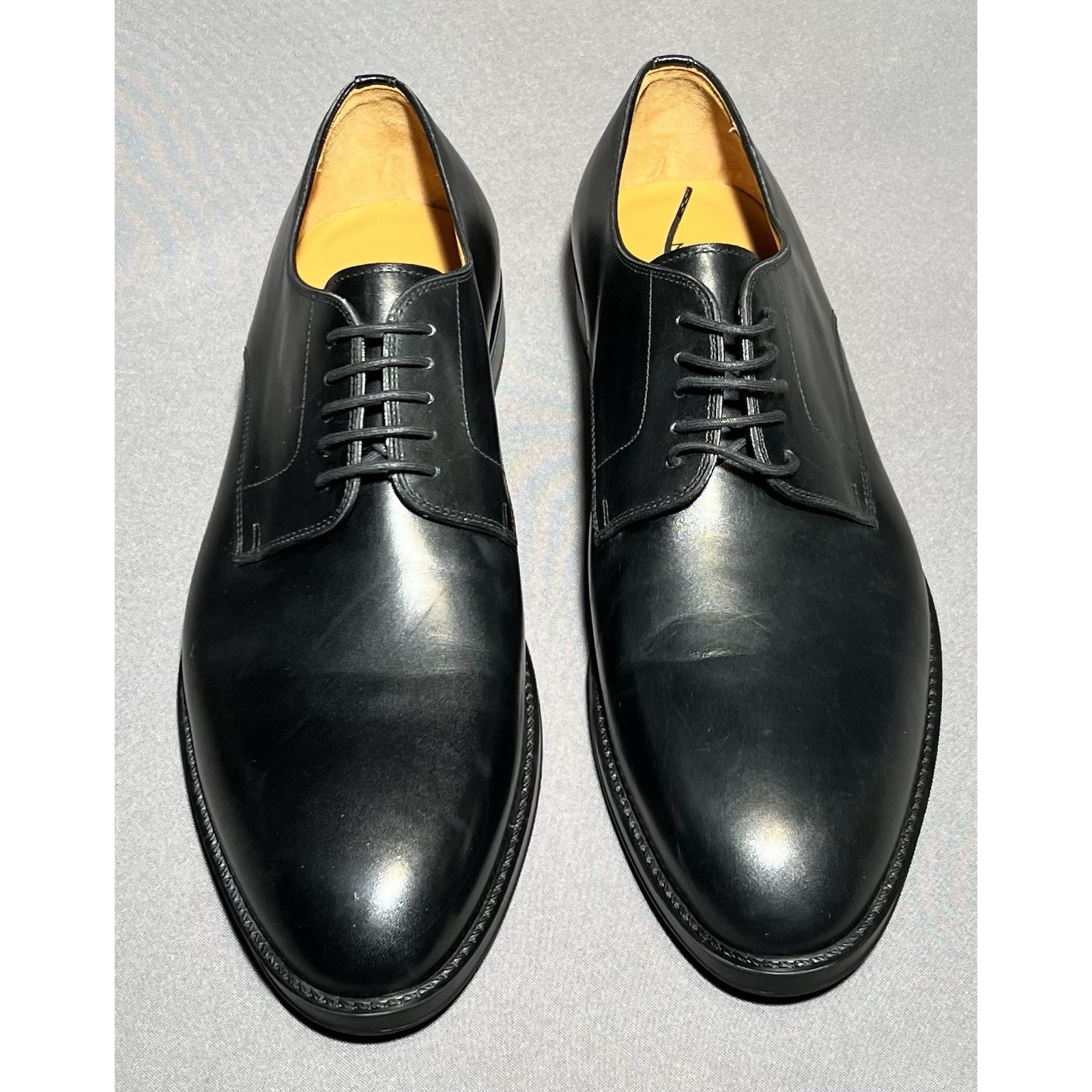 Magnanni Eddison Plain Toe Derby Black Leather Men's Size 10.5 Us New